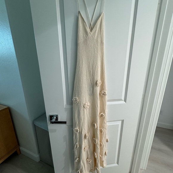 Meshki Beige Floral Embellished Maxi Dress - Picture 1 of 4